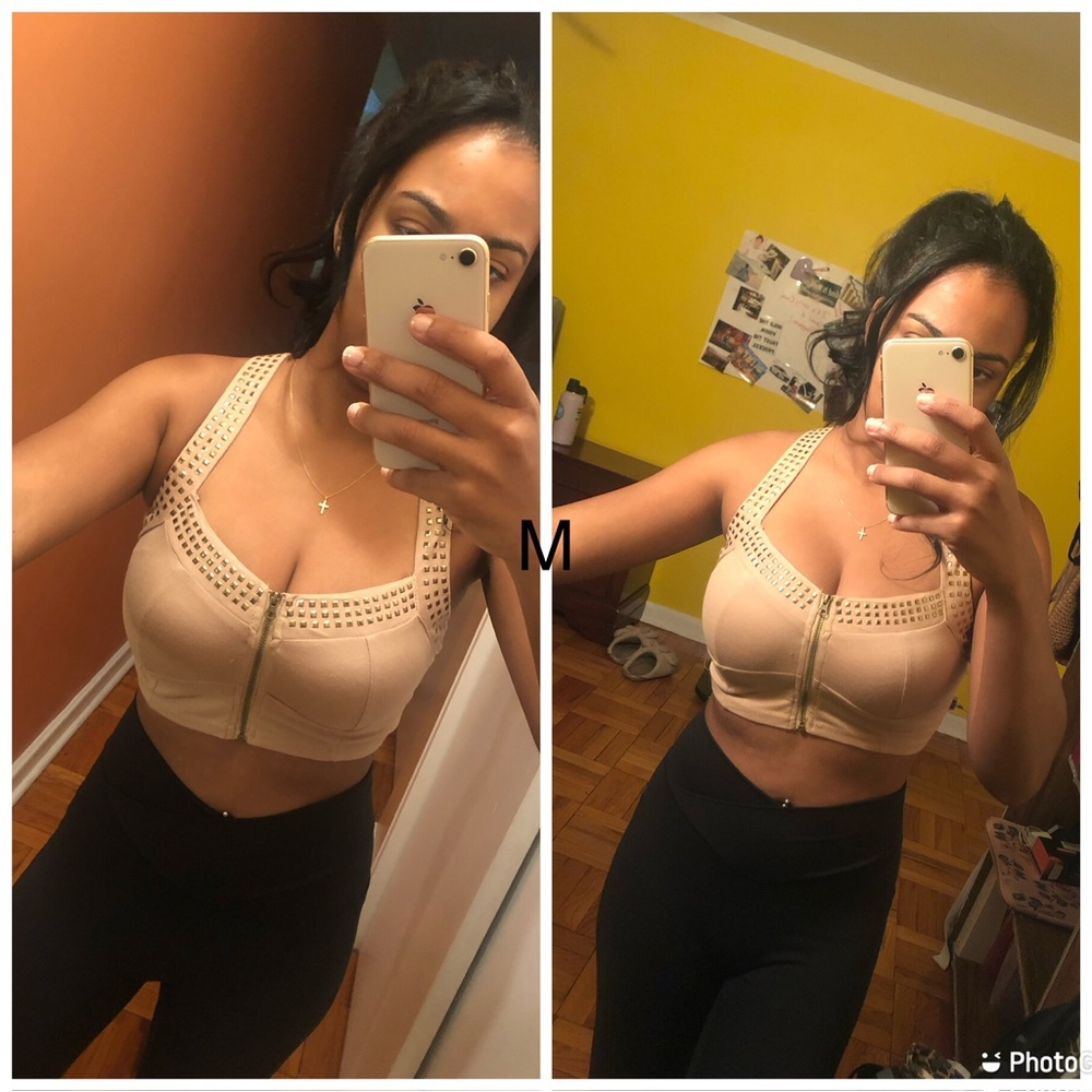 Beige crop top club top medium